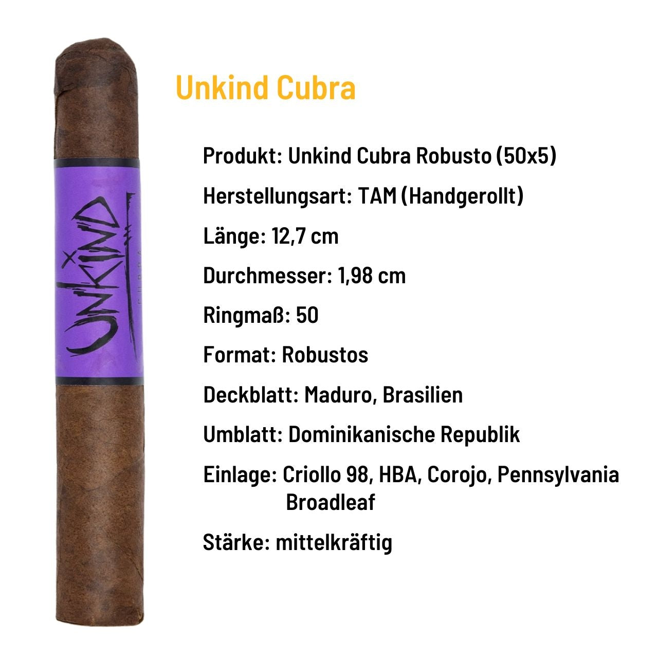 Blackbird Cigars Unkind Cubra Robusto