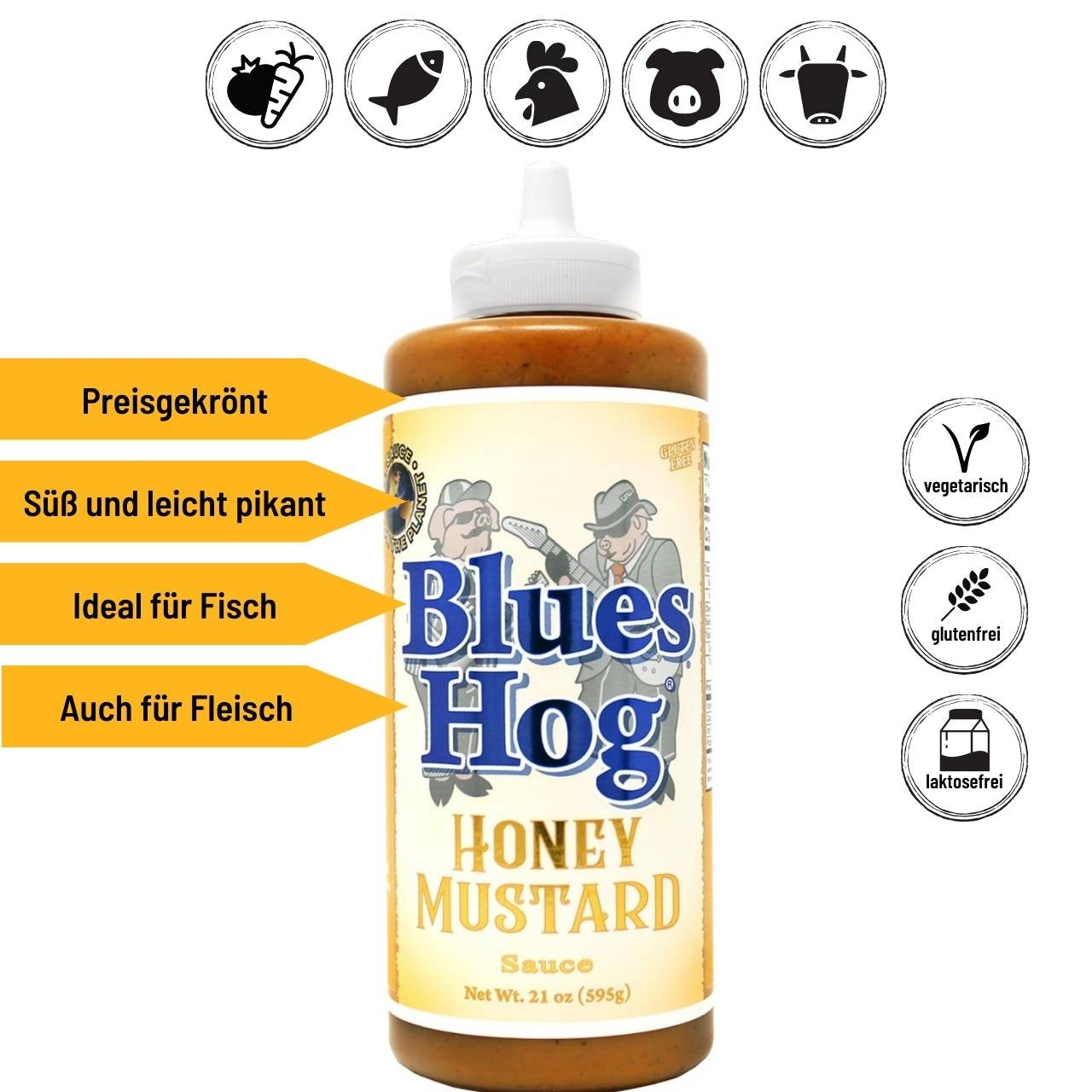 Blues Hog Honey Mustard Sauce, Squeeze Flasche