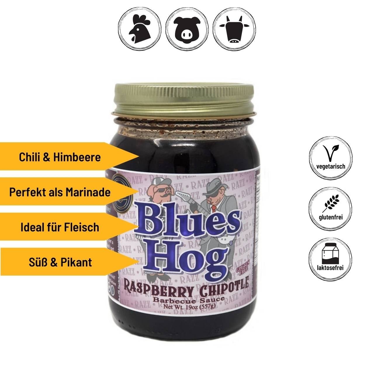 Blues Hog Raspberry Chipotle Sauce, 562ml - Grillstar.deBlues Hog Raspberry Chipotle Sauce, 562mlBlues HogGrillstar.deBH1303020665591001647