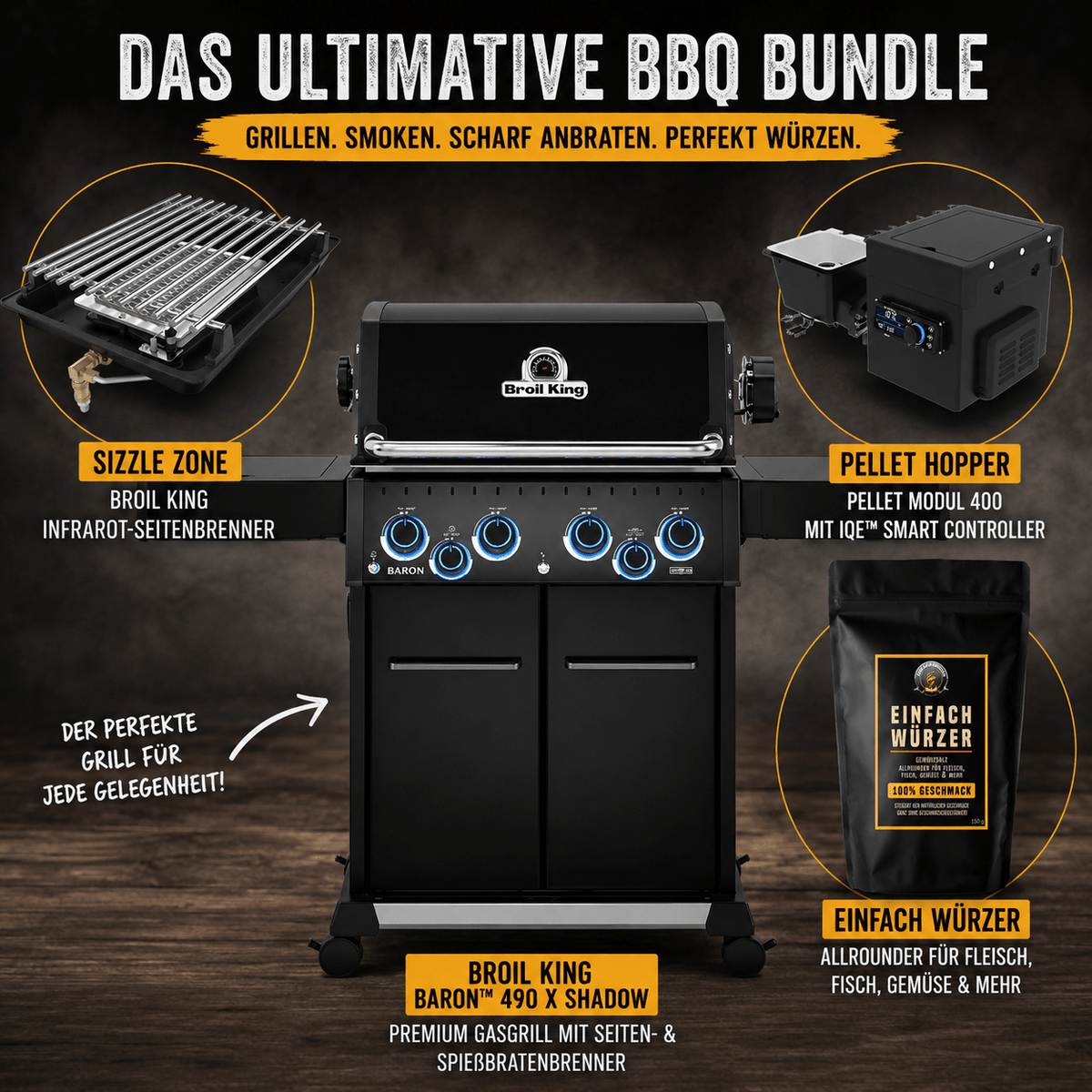 Broil King Baron 490 X Shadow | Einfach Grillen Bundle - Grillstar.deBroil King Baron 490 X Shadow | Einfach Grillen BundleGrillbundleEinfach GrillenGrillstar.de