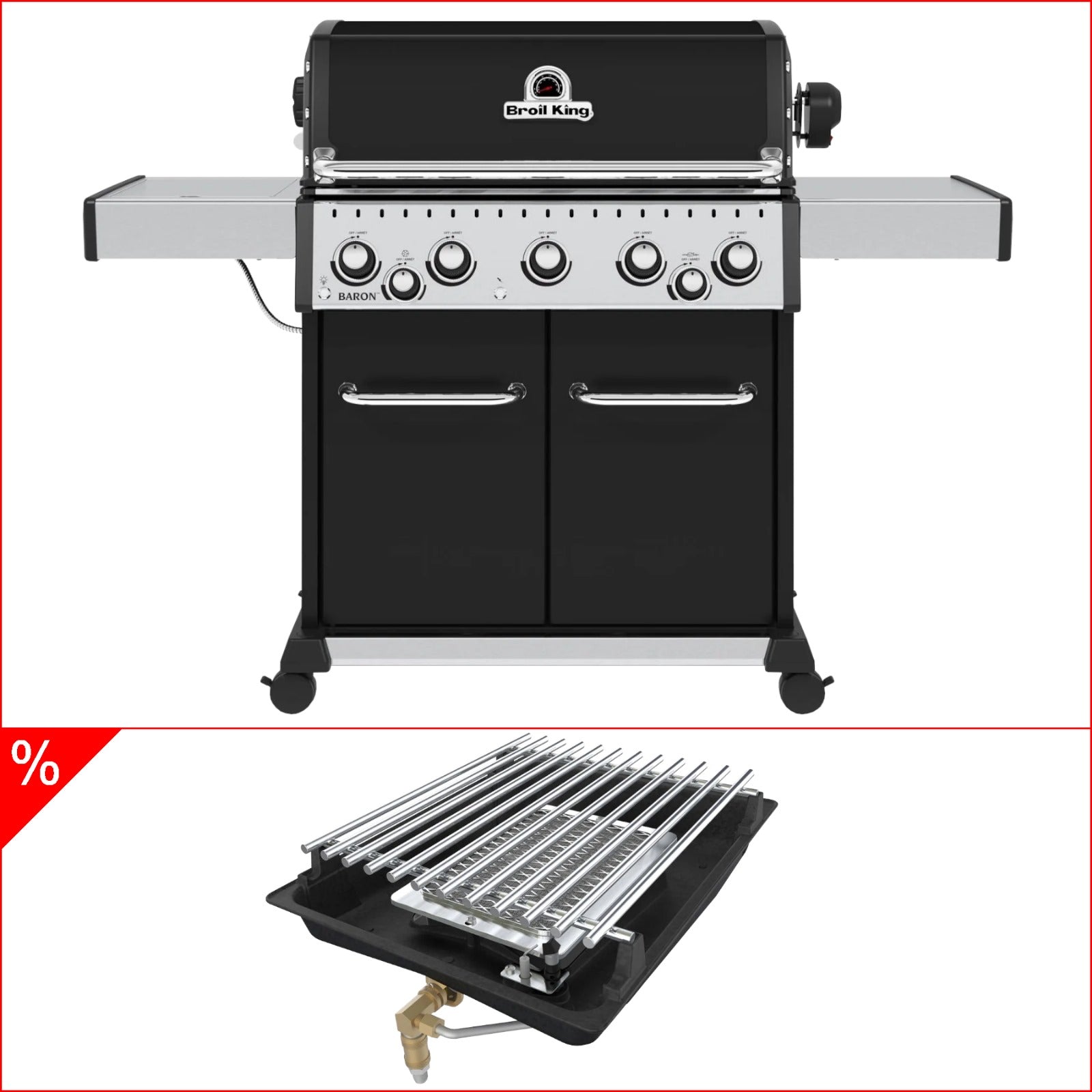 Broil King Baron 590 IR inkl. Drehspieß & Infrarotbrenner - Grillstar.deBroil King Baron 590 IR inkl. Drehspieß & InfrarotbrennerBroil KingGrillstar.de876282_18672