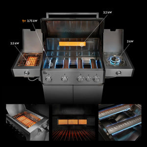 Burnhard Big FRED Deluxe+ Gasgrill Edelstahl 4 - Brenner mit Gusseisenrost Series 4 - Grillstar.deBurnhard Big FRED Deluxe+ Gasgrill Edelstahl 4 - Brenner mit Gusseisenrost Series 4BurnhardGrillstar.de