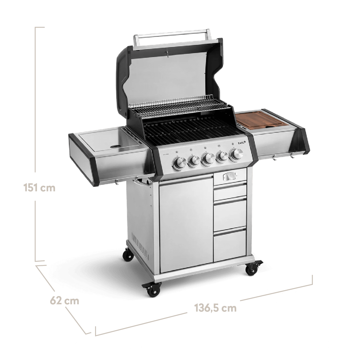 Burnhard EARL Premium - Gasgrill 3 - Brenner Edelstahl mit Gusseisenrost - Grillstar.deBurnhard EARL Premium - Gasgrill 3 - Brenner Edelstahl mit GusseisenrostGrillBurnhardGrillstar.de