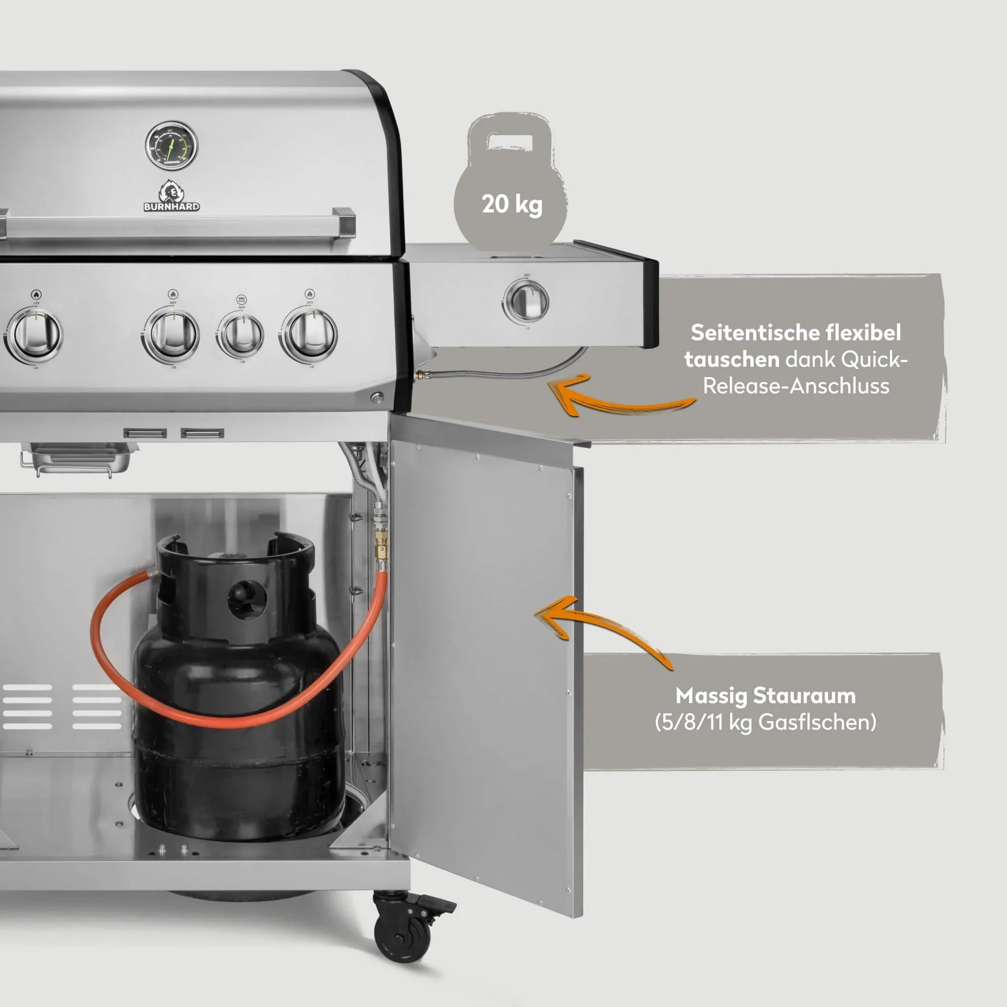 Burnhard FRED Deluxe Gasgrill 3 - Brenner Edelstahl mit Edelstahlrost Series 4 - Grillstar.deBurnhard FRED Deluxe Gasgrill 3 - Brenner Edelstahl mit Edelstahlrost Series 4BurnhardGrillstar.de
