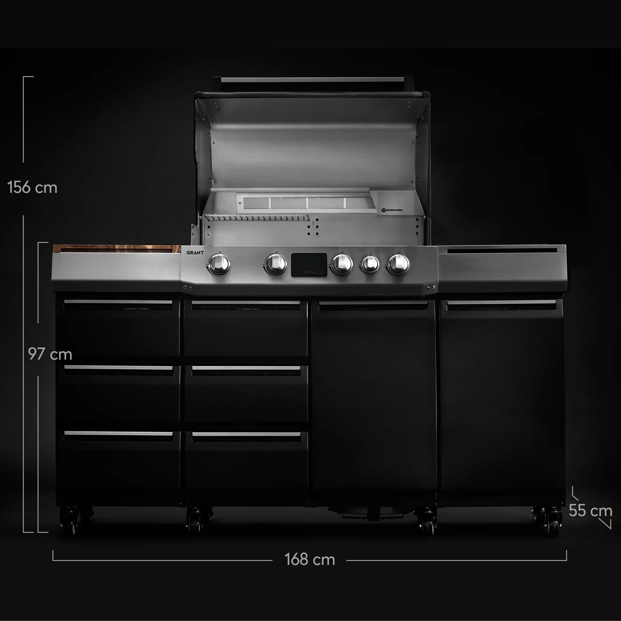 Burnhard GRANT Pro - Modularer Gasgrill 4 - Brenner mit Türen und Gusseisenrost - Grillstar.deBurnhard GRANT Pro - Modularer Gasgrill 4 - Brenner mit Türen und GusseisenrostGrillBurnhardGrillstar.de