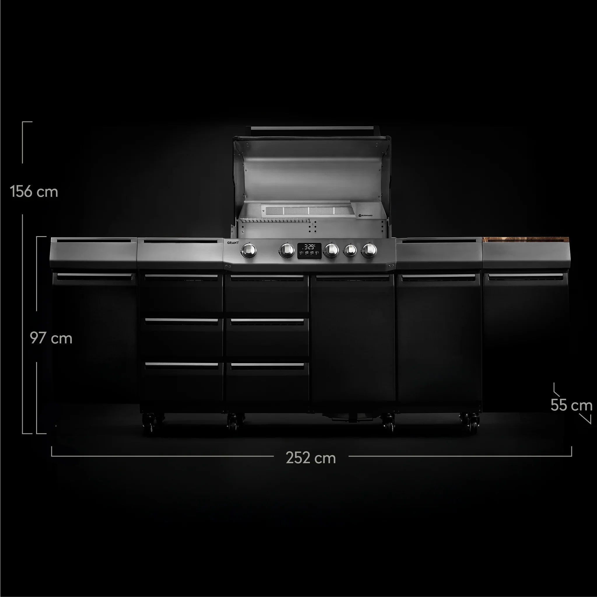 Burnhard GRANT Station - Modularer Gasgrill 4 - Brenner mit Türen und Gusseisenrost - Grillstar.deBurnhard GRANT Station - Modularer Gasgrill 4 - Brenner mit Türen und GusseisenrostAußenkücheBurnhardGrillstar.de