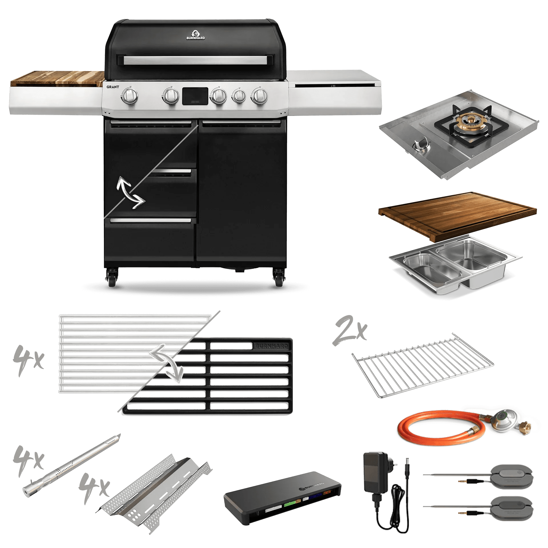 Burnhard GRANT Upgrade - Modularer Gasgrill 4 - Brenner mit Schubladen und Edelstahlrost - Grillstar.deBurnhard GRANT Upgrade - Modularer Gasgrill 4 - Brenner mit Schubladen und EdelstahlrostGrillBurnhardGrillstar.de