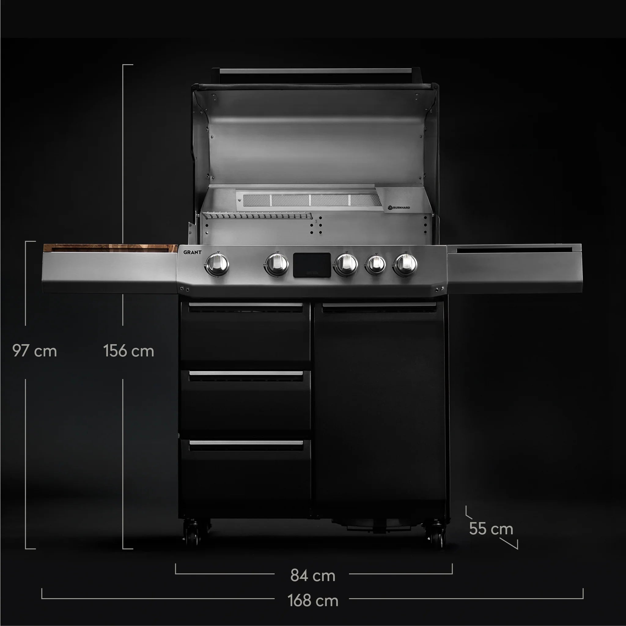 Burnhard GRANT Upgrade - Modularer Gasgrill 4 - Brenner mit Schubladen und Gusseisenrost - Grillstar.deBurnhard GRANT Upgrade - Modularer Gasgrill 4 - Brenner mit Schubladen und GusseisenrostGrillBurnhardGrillstar.de