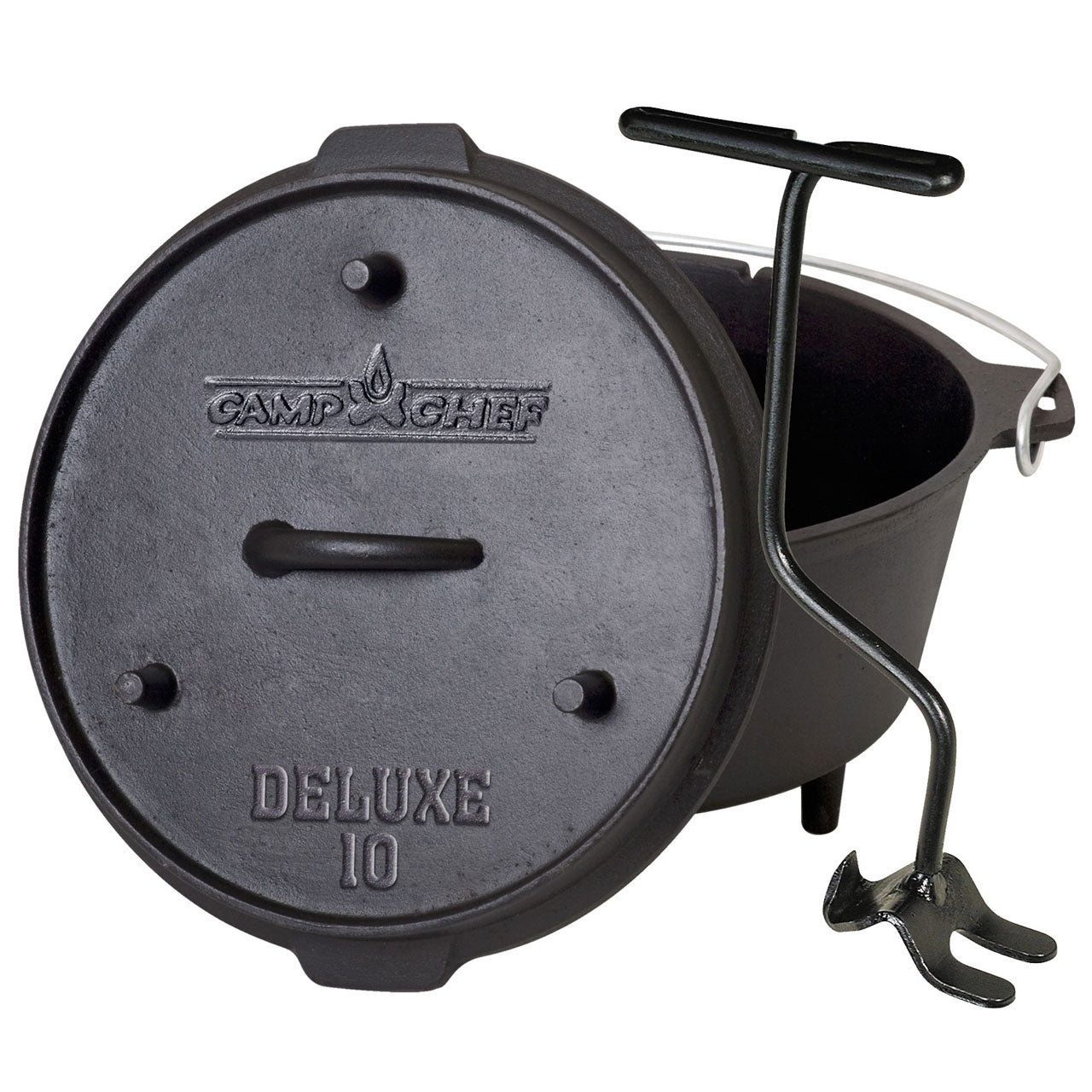 Camp Chef Dutch Oven Deluxe, 10" inkl. Fetttrennspray & Happy Piggy Rub, 10% Rabatt