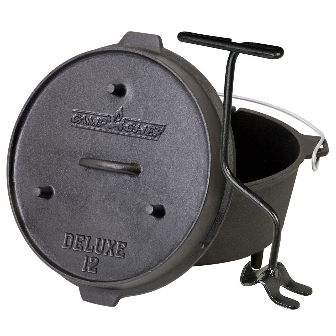 Camp Chef Dutch Oven Deluxe, 12" inkl. Fetttrennspray & Happy Piggy Rub, 10% Rabatt