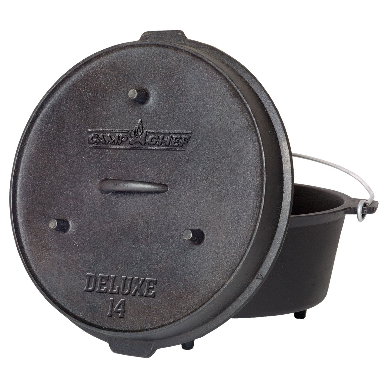 Camp Chef Dutch Oven Deluxe, 14" inkl. Fetttrennspray & Happy Piggy Rub, 10% Rabatt