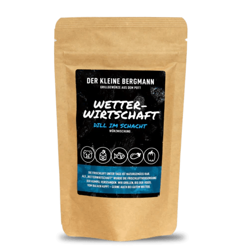 Der Kleine Bergmann Wetterwirtschaft Dill im Schacht, 100g Beutel - Grillstar.deDer Kleine Bergmann Wetterwirtschaft Dill im Schacht, 100g BeutelDer kleine BergmannGrillstar.de