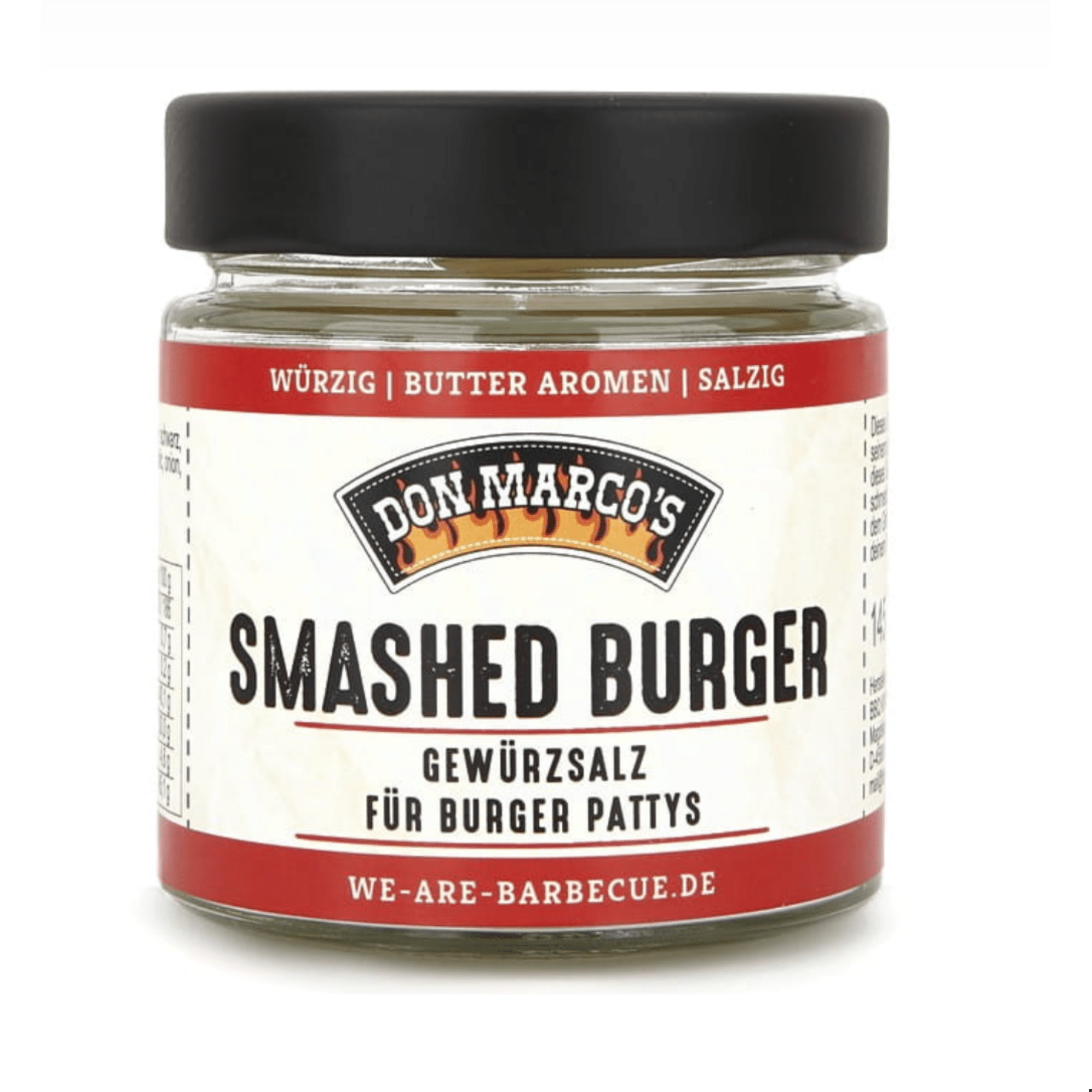 Don Marco's Smashed Burger Extra Taste Gewürz, 145g Glas - Grillstar.deDon Marco's Smashed Burger Extra Taste Gewürz, 145g GlasGewürzDon Marco'sGrillstar.de