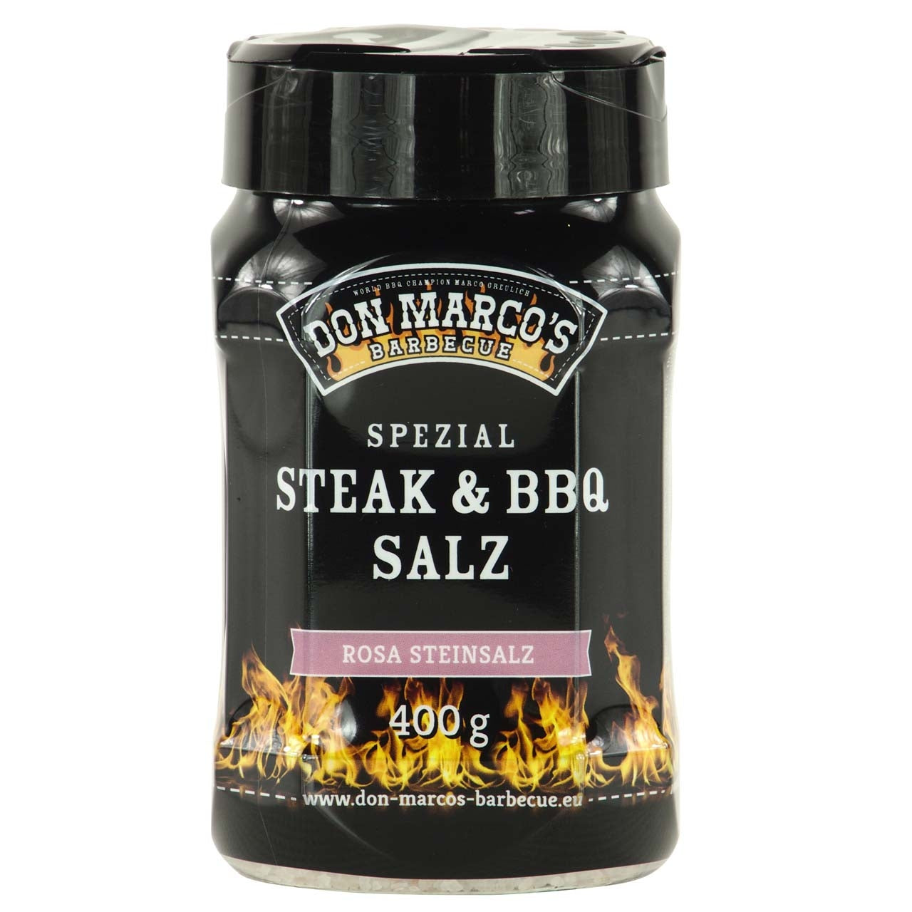 Don Marco's Spezial Steak & BBQ Salz "Rosa Steinsalz", 400g Streuer