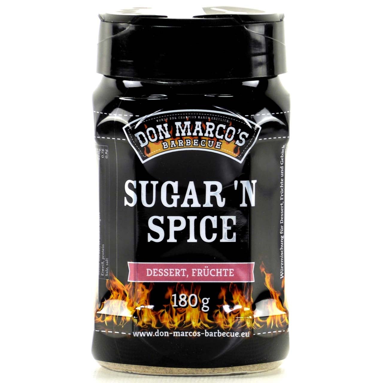 Don Marco's Sugar'n'Spice, 180g Streuer - Grillstar.deDon Marco's Sugar'n'Spice, 180g StreuerDon Marco'sGrillstar.dedm104 - 003 - 1804260266352848