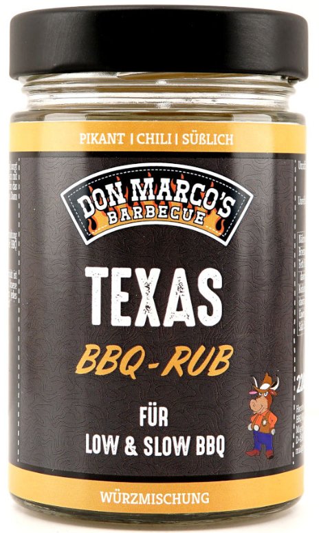 Don Marco's Texas Style Rub, 220g Glas - Grillstar.deDon Marco's Texas Style Rub, 220g GlasGewürzDon Marco'sGrillstar.dedm101 - 103 - 220 - 14260266354774