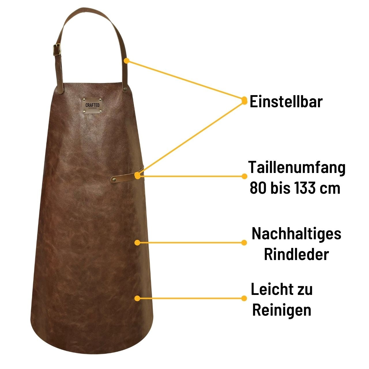 Crafted Lederschürze, Braun