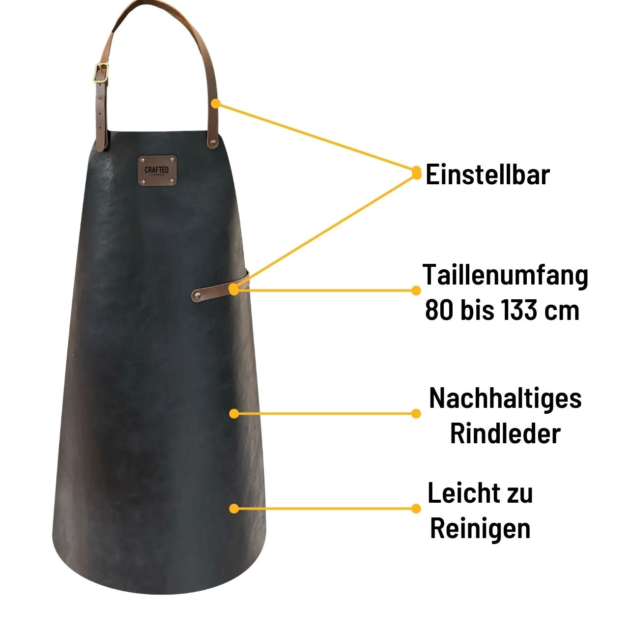 Crafted Lederschürze, Schwarz