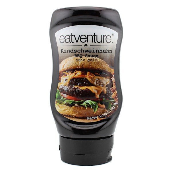 Eatventure BBQ Sauce, Rindschweinhuhn 315ml - Grillstar.deEatventure BBQ Sauce, Rindschweinhuhn 315mlEatventureGrillstar.de