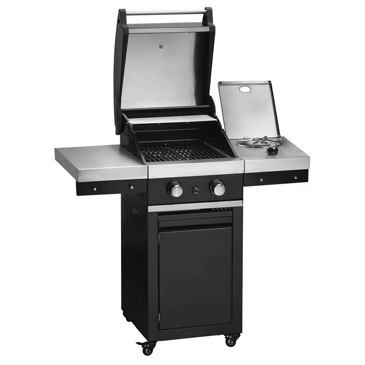 Grandhall Classic G2 Trolley + Seitenbrenner, emaillierte Gussroste - Grillstar.deGrandhall Classic G2 Trolley + Seitenbrenner, emaillierte GussrosteGrandhallGrillstar.deK02000238A8719324696630