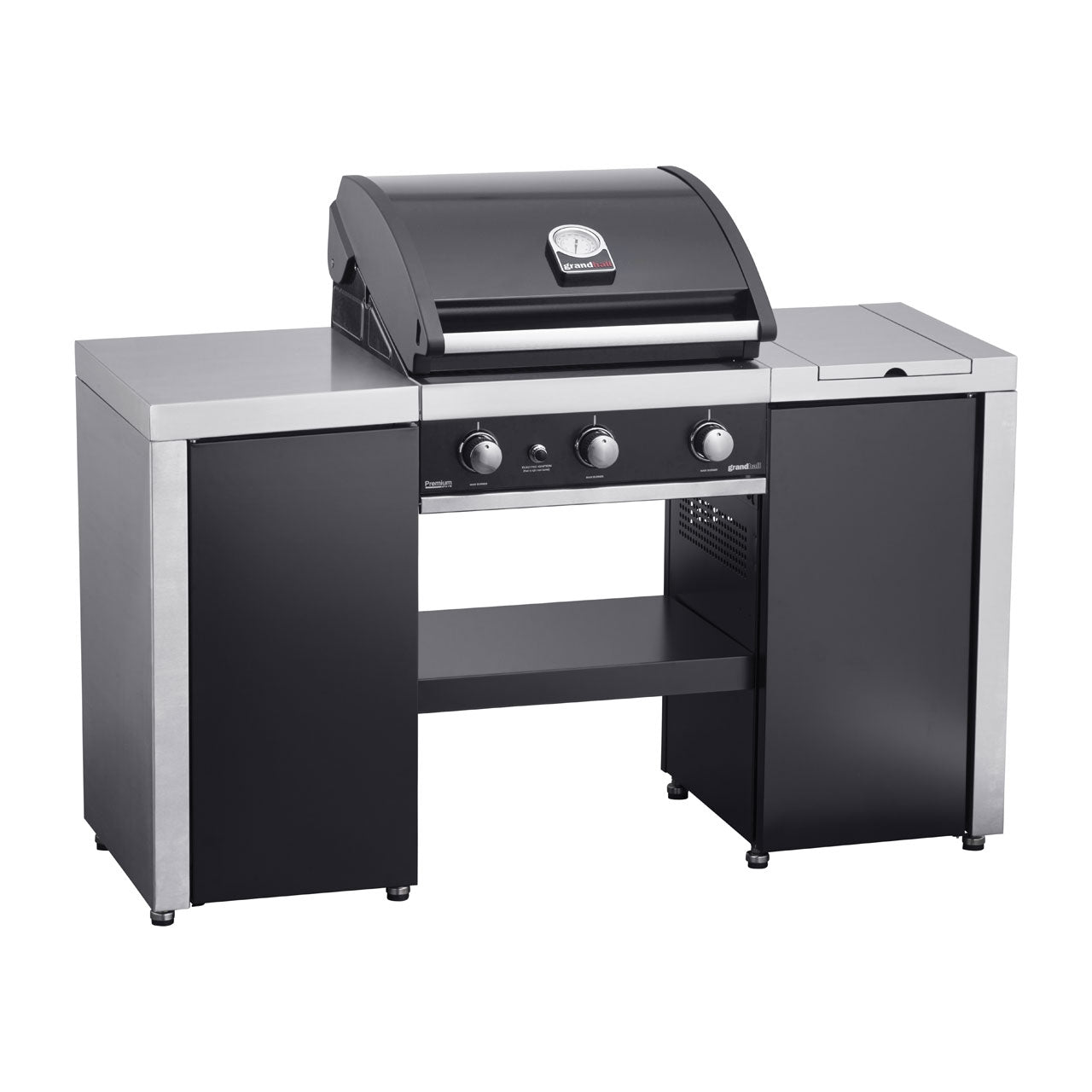 Grandhall Premium G3 Island, Schwarz, 3 Brenner mit Seitenbrenner - Grillstar.deGrandhall Premium G3 Island, Schwarz, 3 Brenner mit SeitenbrennerGrandhallGrillstar.deK03000217B8719324696326