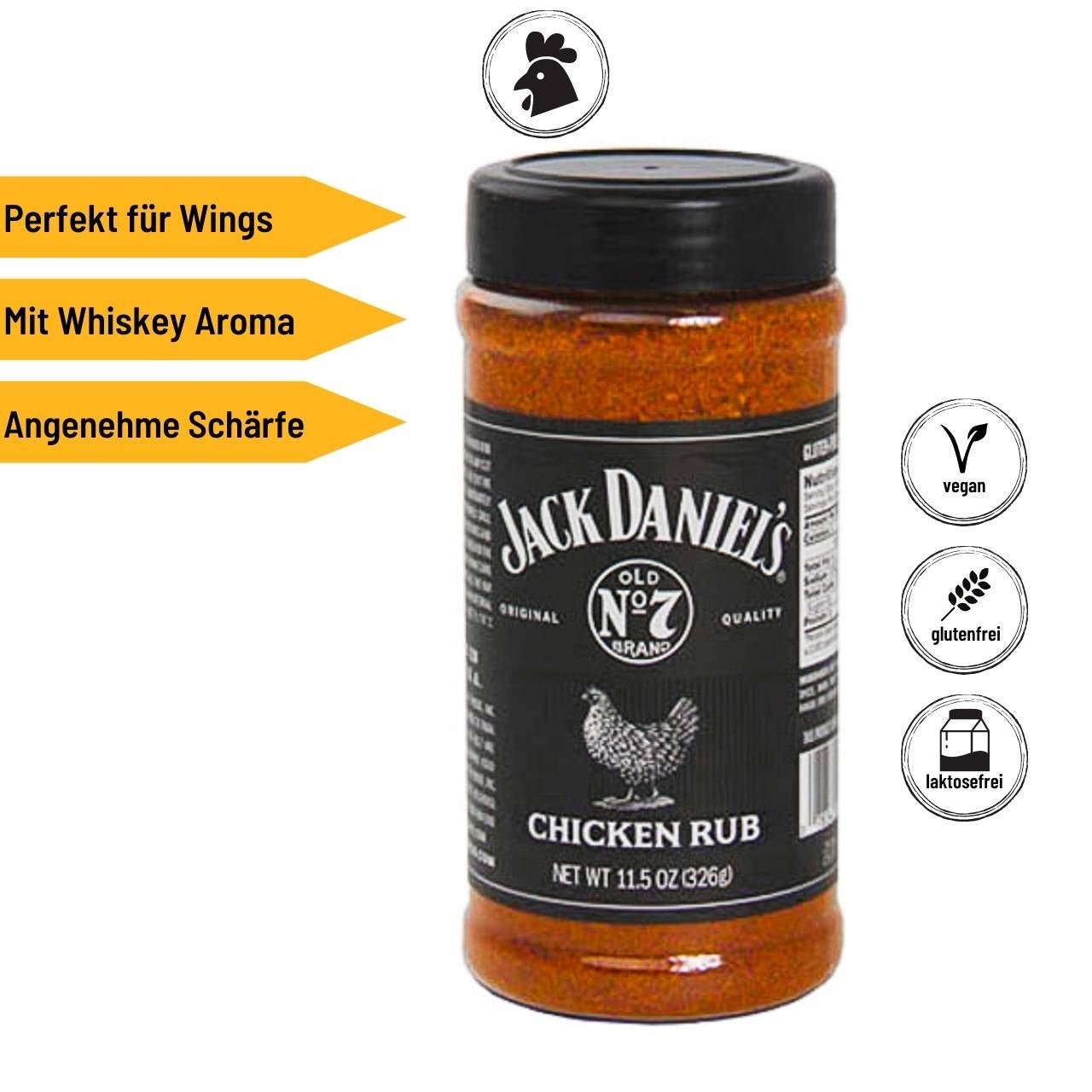 Jack Daniel's Chicken Rub, 326g - Grillstar.deJack Daniel's Chicken Rub, 326gJack Daniel'sGrillstar.deJD - CR0078342017628