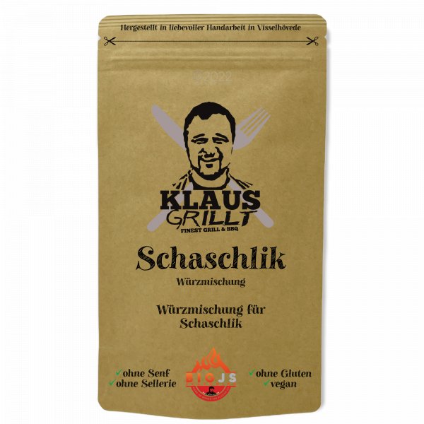 Klaus Grillt Schaschlik Würzer, 250g - Grillstar.deKlaus Grillt Schaschlik Würzer, 250gKlaus GrilltGrillstar.dekg304302504260769220767