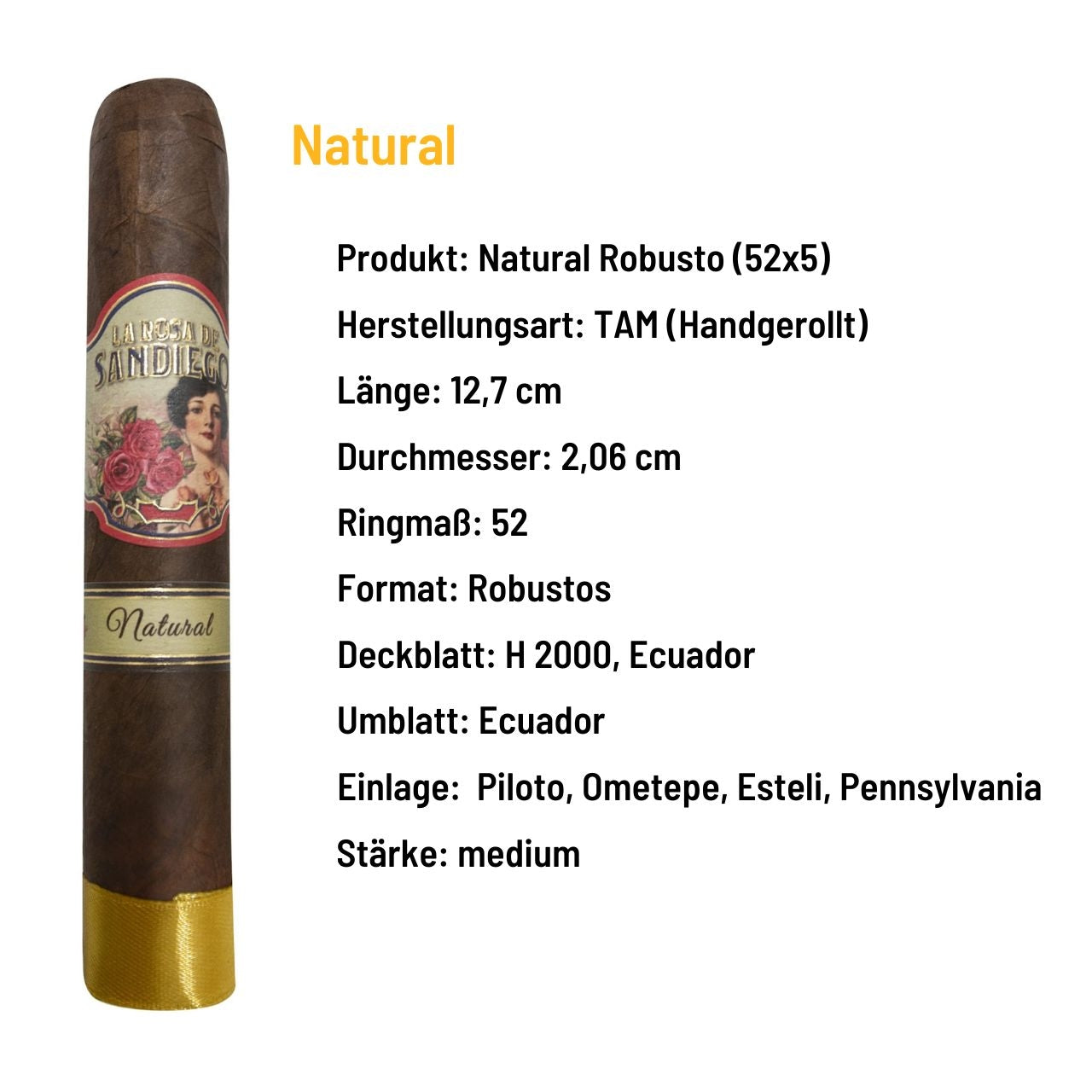 La Rosa de Sandiego - Natural Robusto - Nicaragua