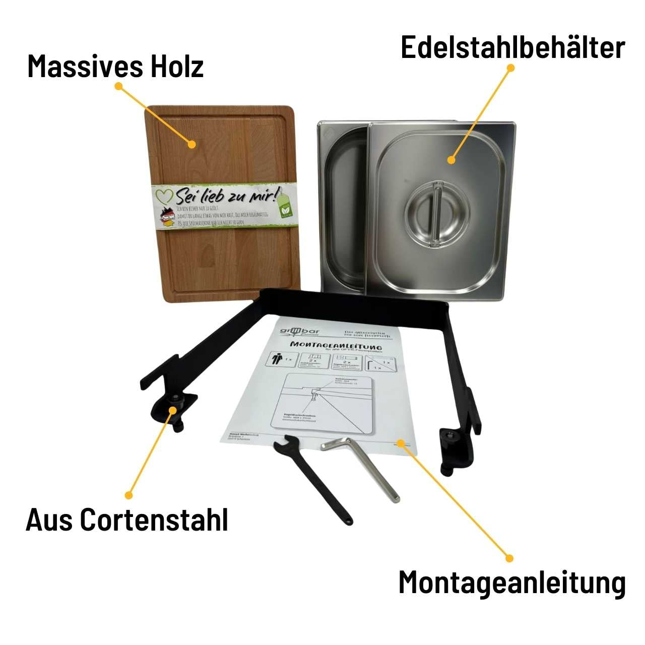 Manax Grillbar Halterung Ofyr Premium- Set Cortenstahl