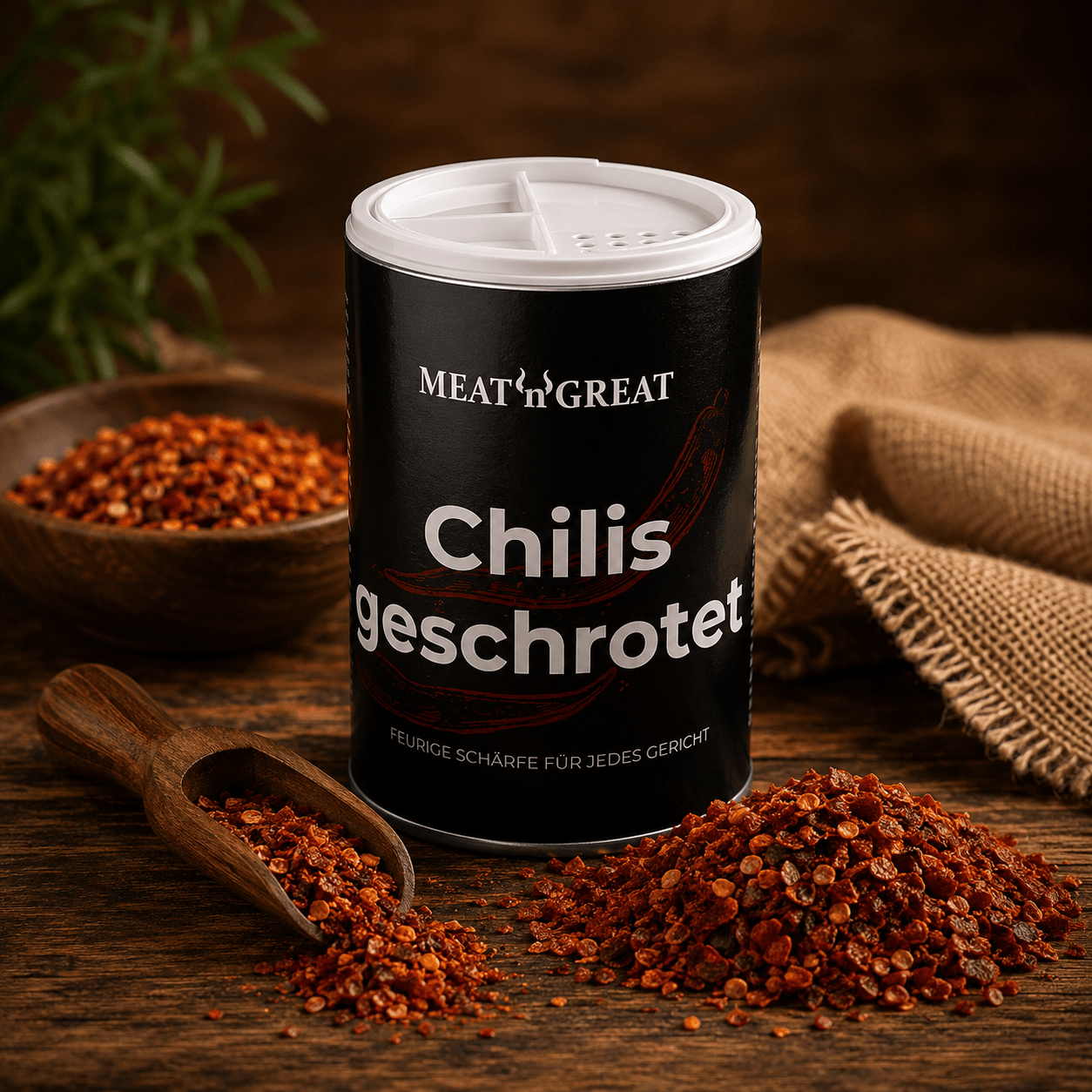 Meat 'n' Chilis geschrotet, Streuer, 70g - Grillstar.deMeat 'n' Chilis geschrotet, Streuer, 70gGewürzeMeat 'n' GreatGrillstar.de