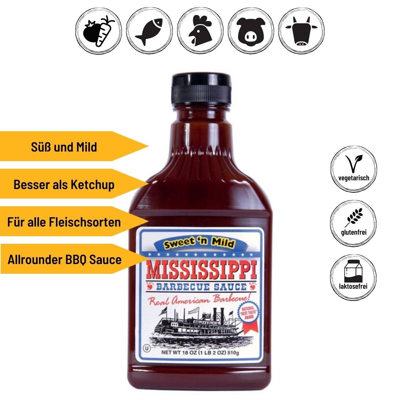 Mississippi BBQ Sweet 'n Mild - Grillstar.deMississippi BBQ Sweet 'n MildMississippiGrillstar.deMS10010743639000125