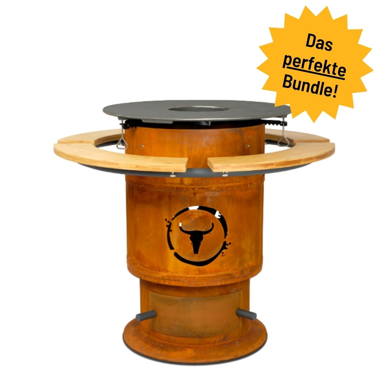 Moesta Bandit FirePlace inkl. lasierten Bambus Ablagen & BBQ-Disk