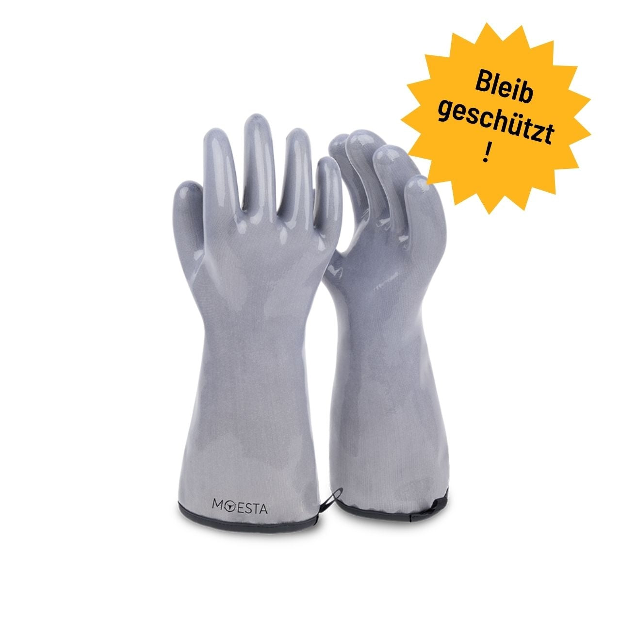 Moesta HeatPro Gloves - Grillhandschuhe aus Silikon - grau, Größe L