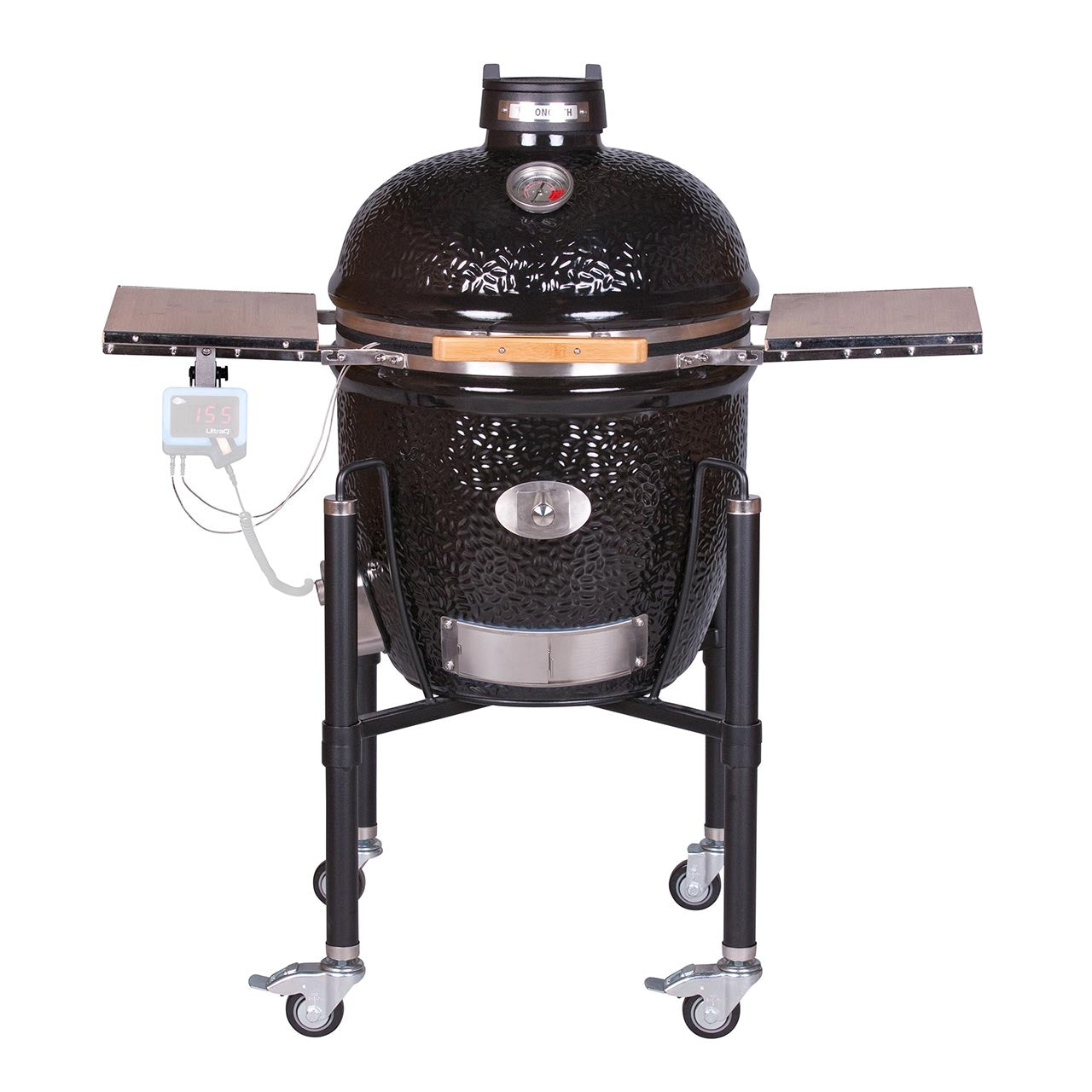 Monolith Classic BBQ Guru Pro-Serie 2.0 - BLACK inkl. Gestell & Seitentische