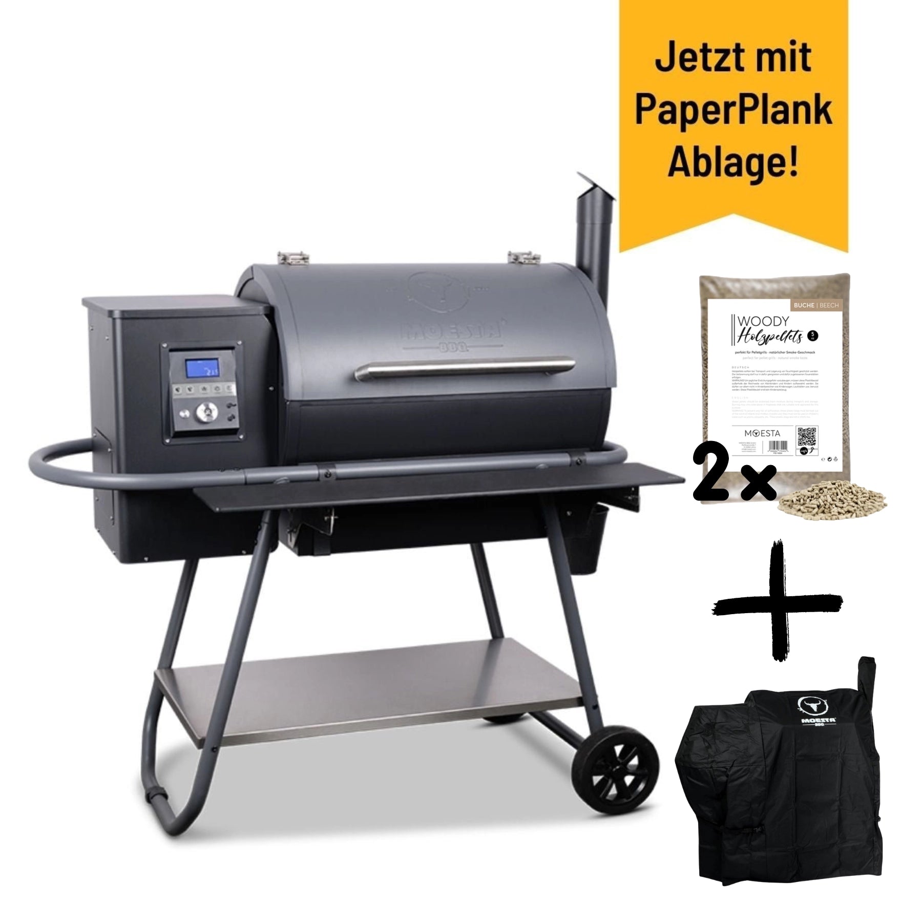Mostea Sheriff Grill - Set Schwarz – mit Abdeckhaube, Ablagebrett & Buchenpellets - Grillstar.deMostea Sheriff Grill - Set Schwarz – mit Abdeckhaube, Ablagebrett & BuchenpelletsGrillMoestaGrillstar.de