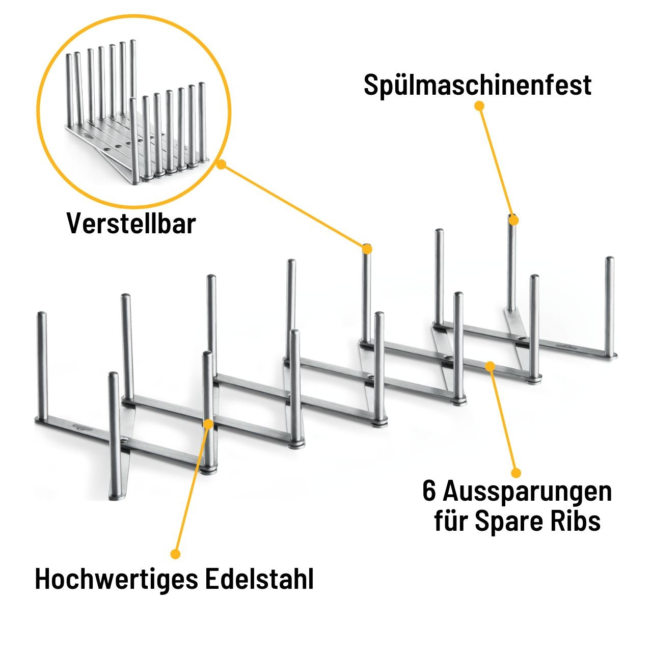 Napoleon Edelstahl Spare-Rip-Halter, verstellbar