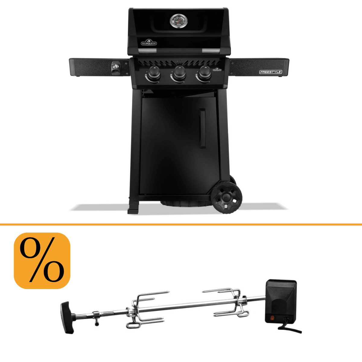 Napoleon Freestyle 365, 3 Hauptbrenner mit Tür, schwarz inkl. Rotisserie - Grillstar.deNapoleon Freestyle 365, 3 Hauptbrenner mit Tür, schwarz inkl. RotisserieNapoleonGrillstar.de