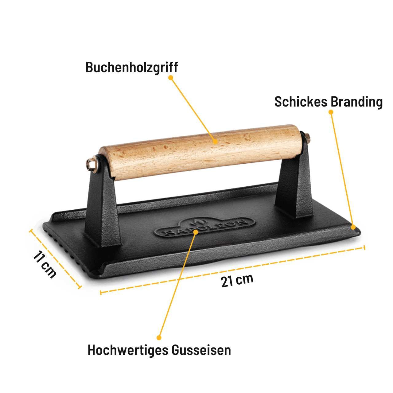 Napoleon Gusseisen Fleischbeschwerer & Burgerpresse