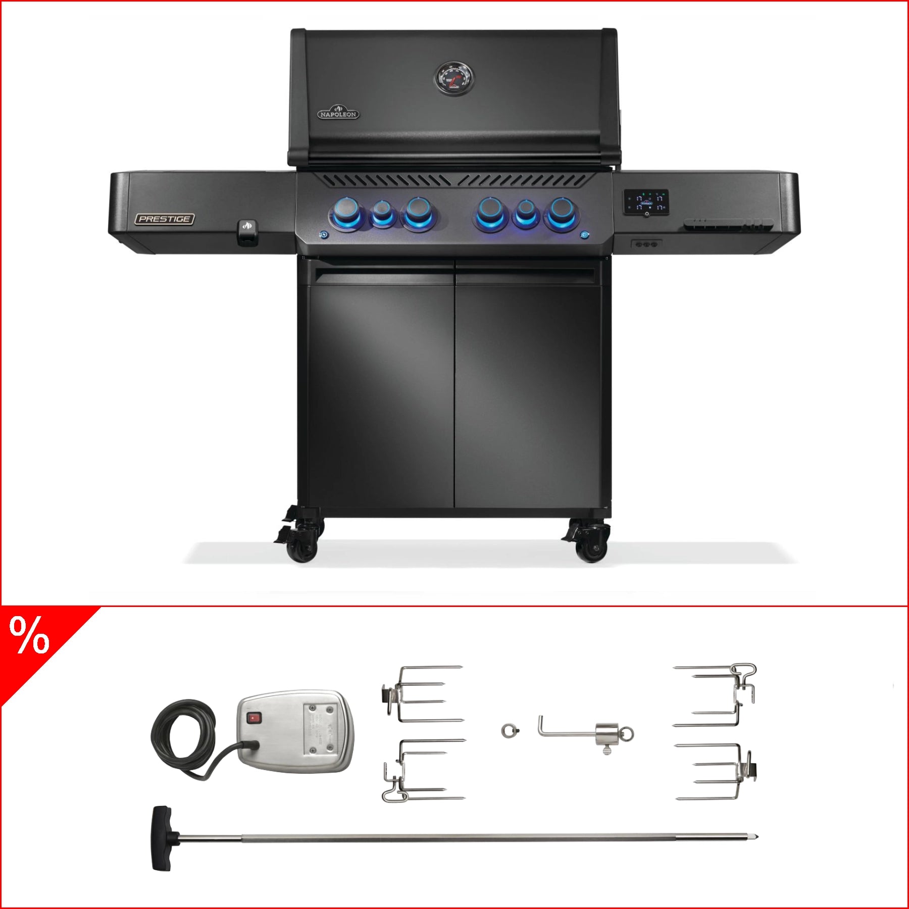 Napoleon Phantom Prestige 500, Connected, Edelstahlguss Roste, Mattschwarz, neustes Modell inkl. Rotisserie - Grillstar.deNapoleon Phantom Prestige 500, Connected, Edelstahlguss Roste, Mattschwarz, neustes Modell inkl. RotisserieGrillbundleNapoleonGrillstar.de