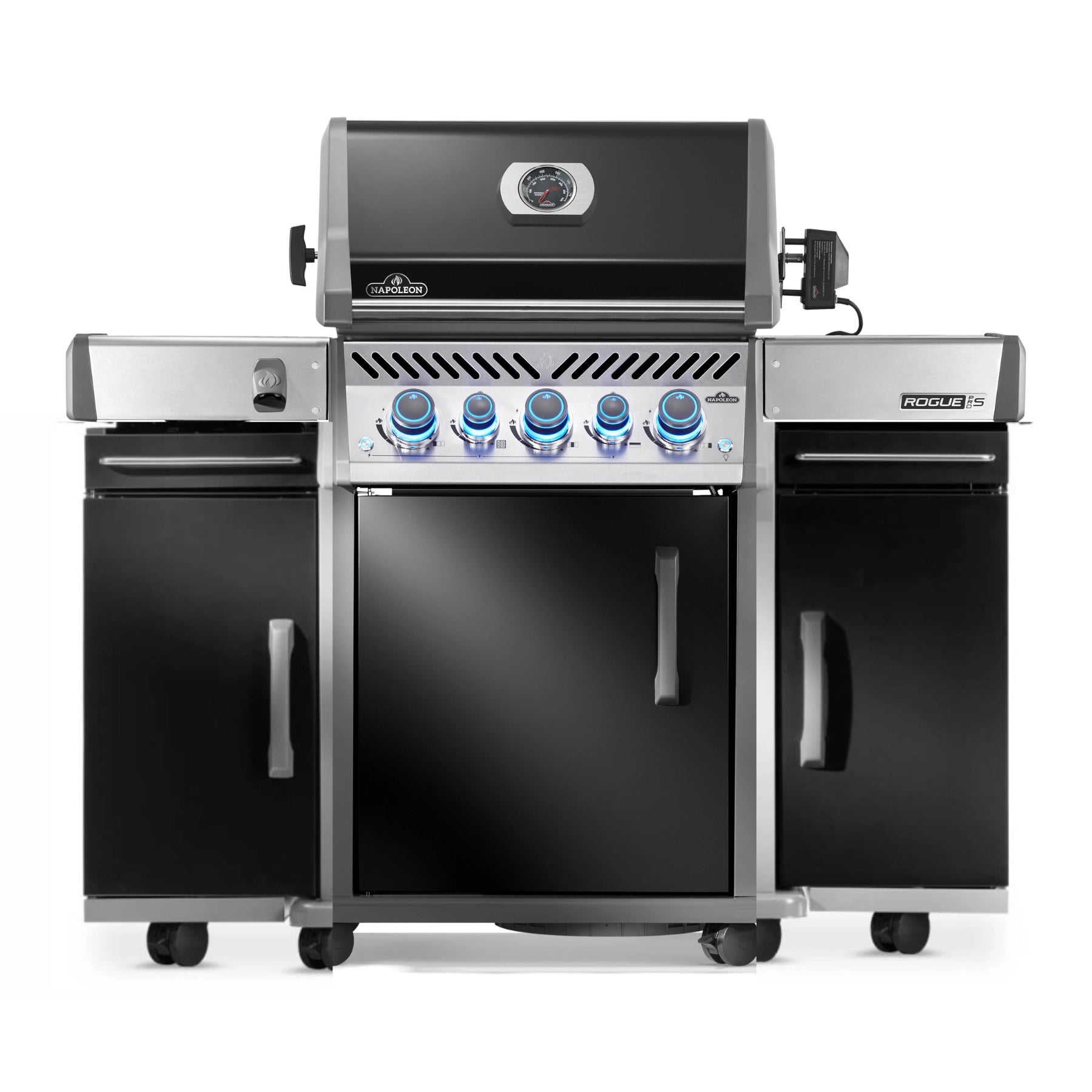 Napoleon Rogue PRO - S 425 mit Gußrosten, Schwarz, inkl. Drehspieß und Seitenschränken - Grillstar.deNapoleon Rogue PRO - S 425 mit Gußrosten, Schwarz, inkl. Drehspieß und SeitenschränkenGrillbundleNapoleonGrillstar.de