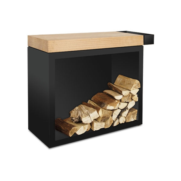 OFYR Butcher Block Storage Black 90 Teakholz