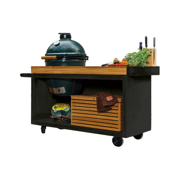 OFYR Kamado Table Black 135 PRO Teakholz BGE