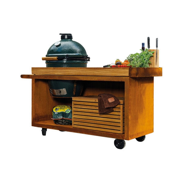 OFYR Kamado Table Corten 135 PRO Teakholz BGE