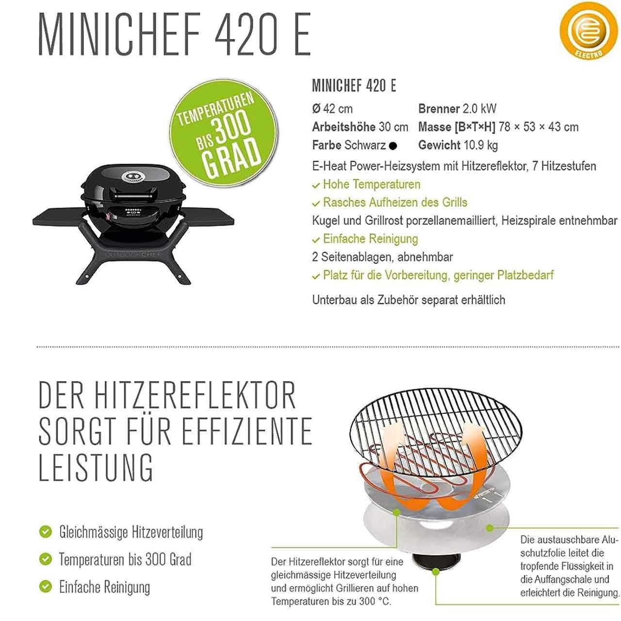 Outdoorchef Minichef 420 E, schwarz, bis 300°C, Vulkan Position, schnell Einsatzbereit - Grillstar.deOutdoorchef Minichef 420 E, schwarz, bis 300°C, Vulkan Position, schnell EinsatzbereitOutdoorchefGrillstar.de5500010197611984015381