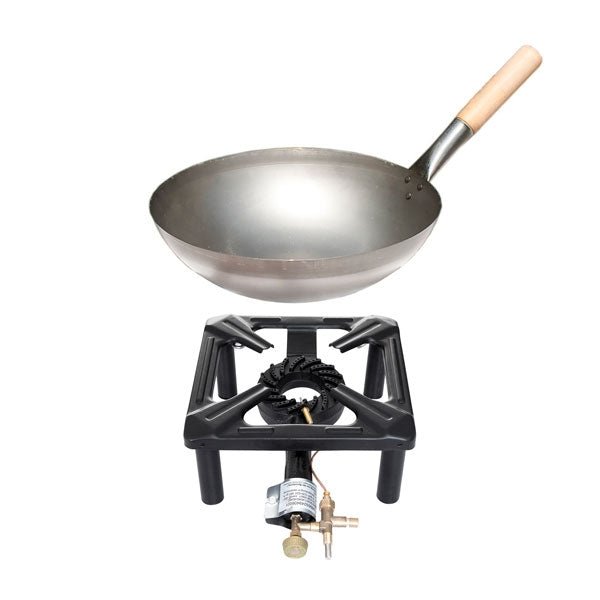 Paella World Hockerkocher - Set (klein) mit Stahl - Wok Ø 30 cm - mit Zündsicherung - Grillstar.dePaella World Hockerkocher - Set (klein) mit Stahl - Wok Ø 30 cm - mit ZündsicherungPaella WorldGrillstar.de30301w4041571333018