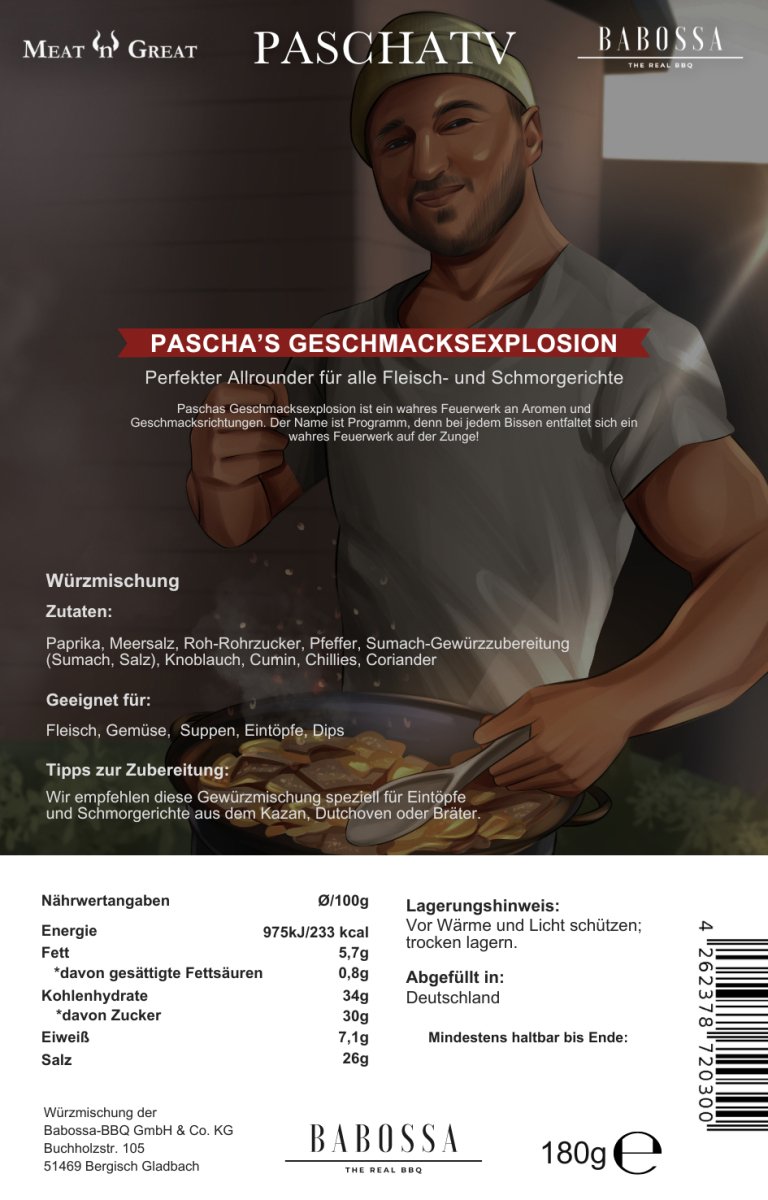 Pascha´s Geschmacksexplosion | Kazan Gewürz | PaschaTV | 180g Beutel - Grillstar.dePascha´s Geschmacksexplosion | Kazan Gewürz | PaschaTV | 180g BeutelBabossaGrillstar.deGP_S_024262378720300