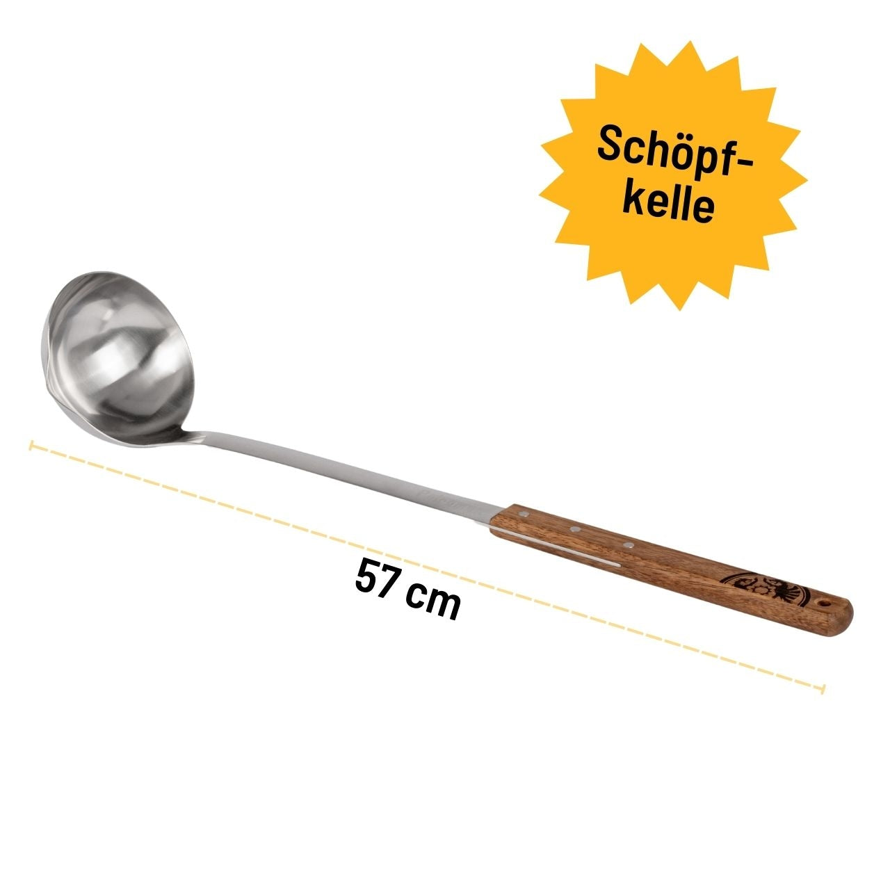 Petromax Schöpfkelle mit Walnussholzgriff, 50 cm