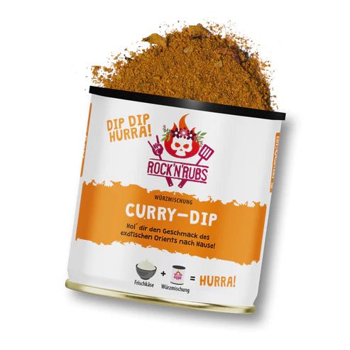Rock 'n' Rubs Dip Dip Hurra Curry Dip - 140 g - Grillstar.deRock 'n' Rubs Dip Dip Hurra Curry Dip - 140 gGewürzeRock 'n' RubsGrillstar.de