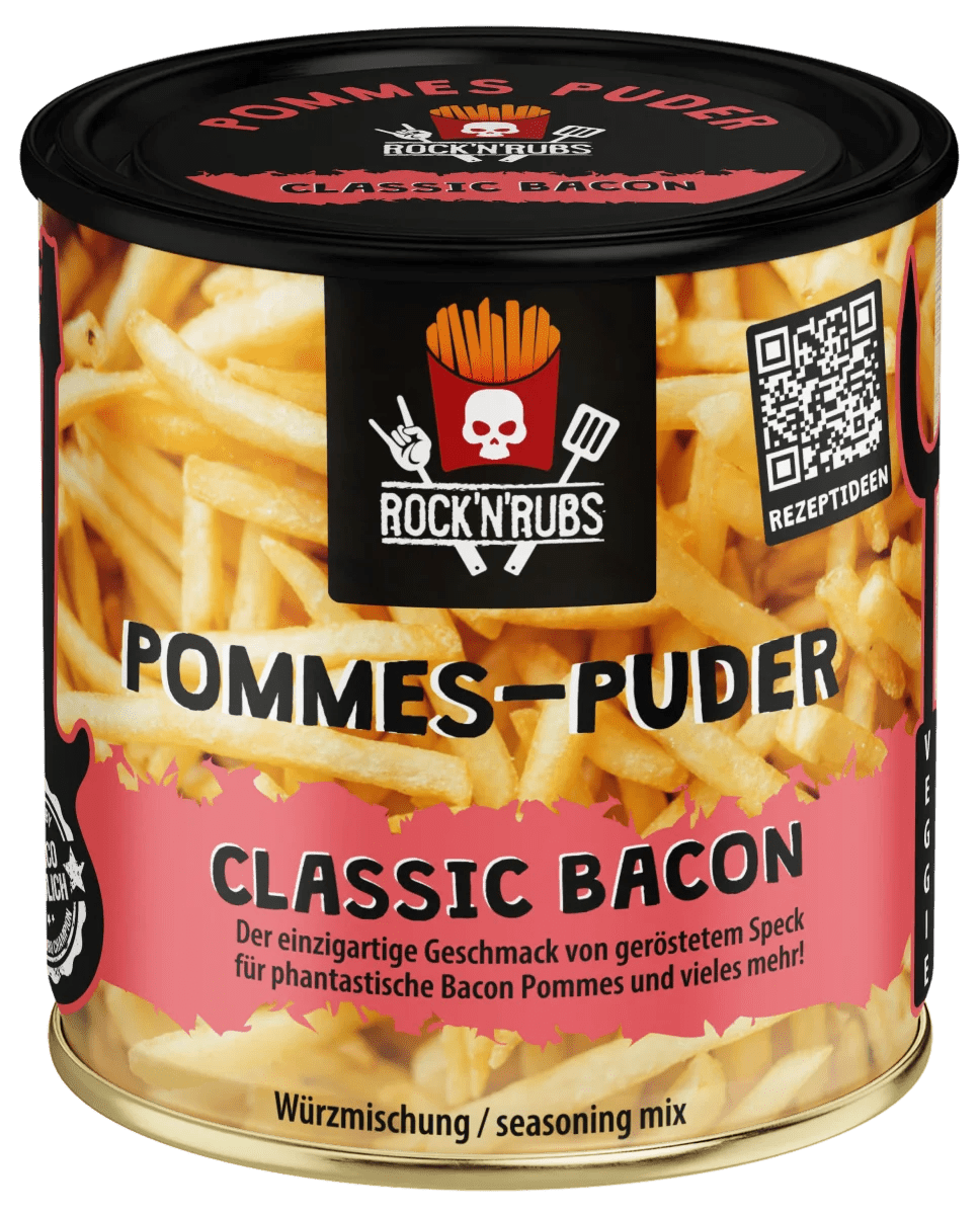Rock 'n' Rubs Pommes - Puder, Classic Bacon 150 g - Grillstar.deRock 'n' Rubs Pommes - Puder, Classic Bacon 150 gRock 'n' RubsGrillstar.de