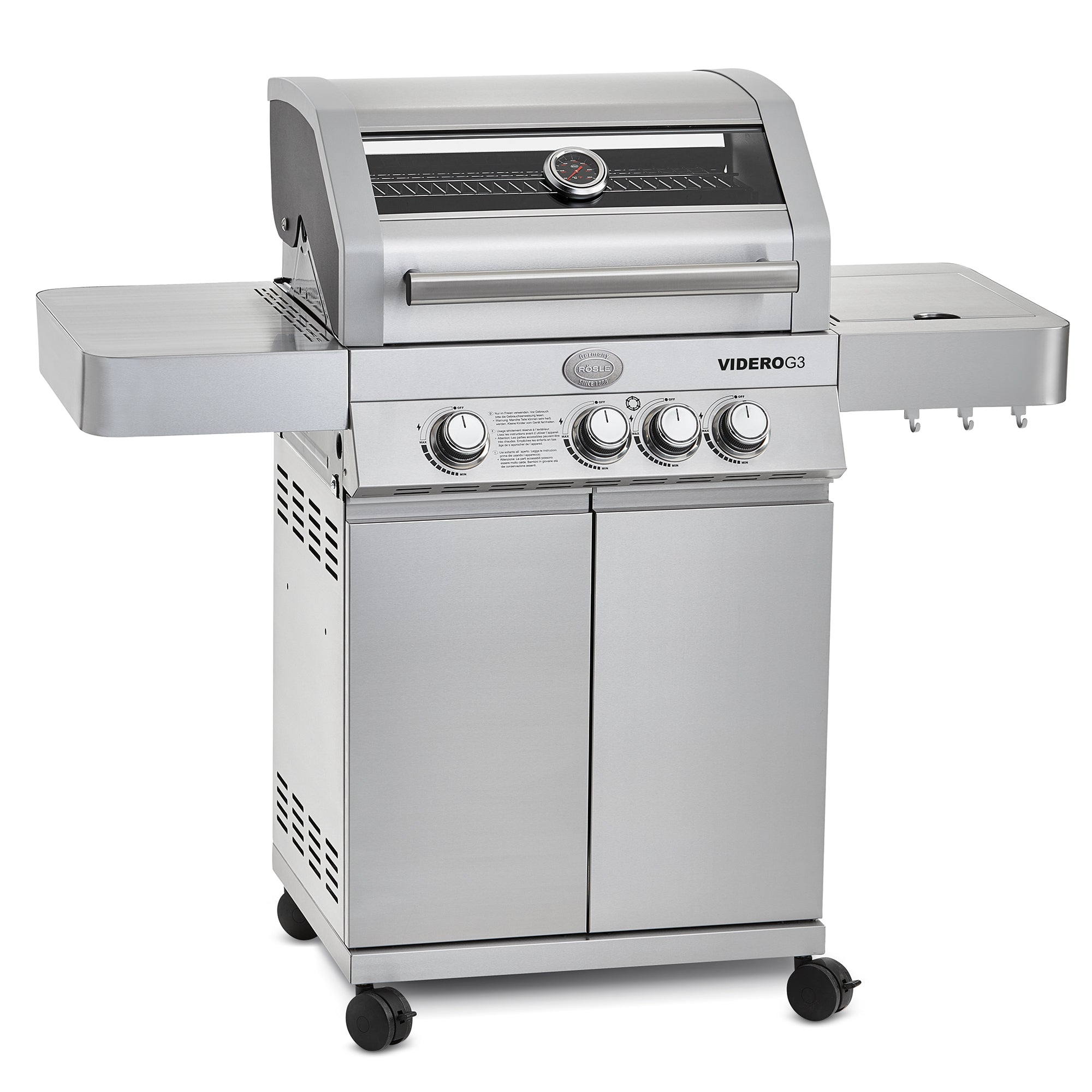 Rösle Gasgrill BBQ - Station VIDERO G3 Edelstahl 50 mbar - Grillstar.deRösle Gasgrill BBQ - Station VIDERO G3 Edelstahl 50 mbarRösleGrillstar.de255214004293255211